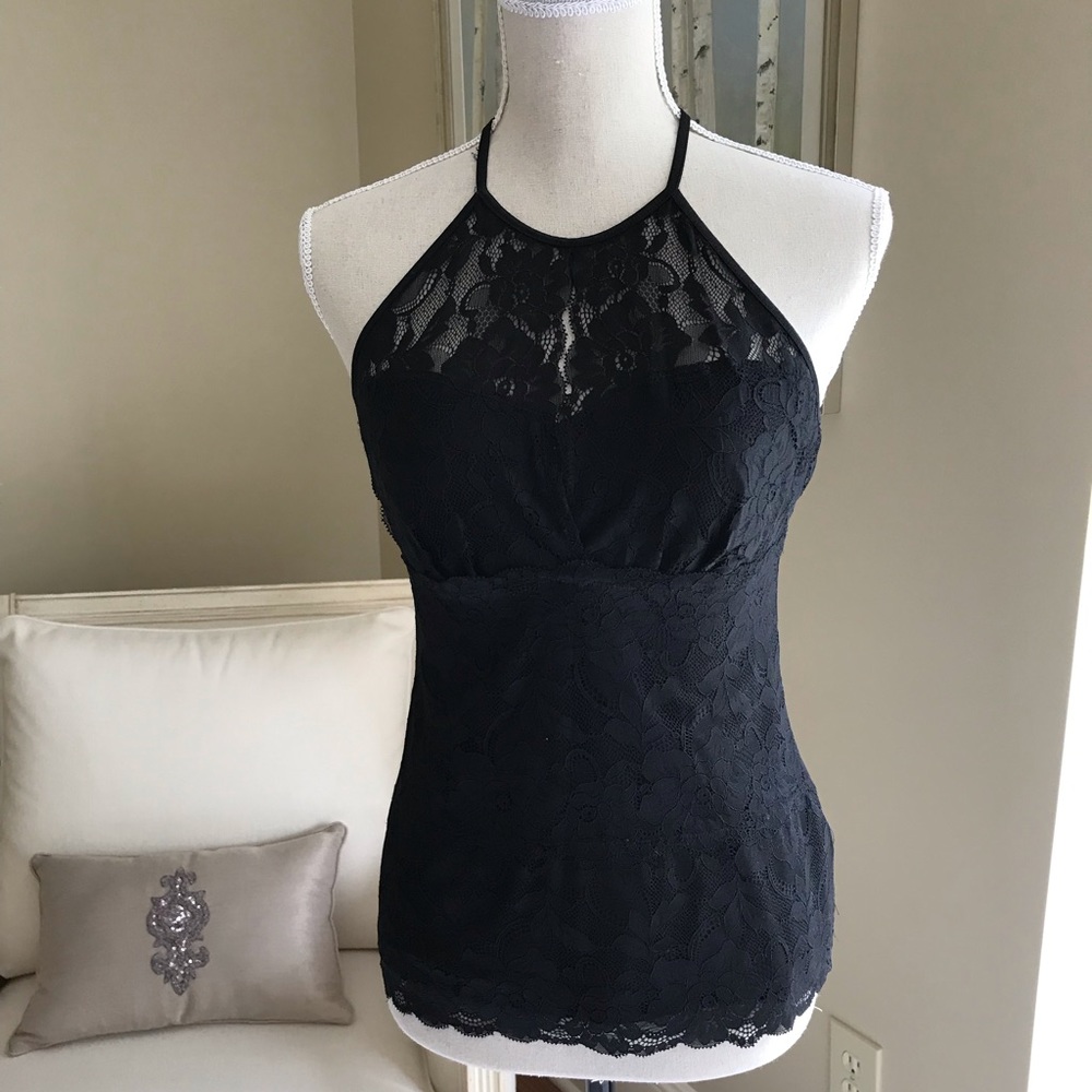 Black Floral Lace Top